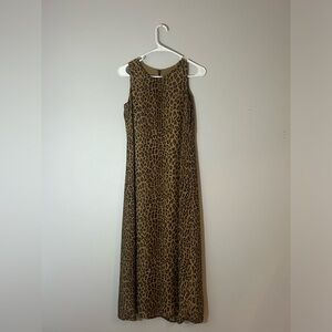 Vintage Ralph Lauren leopard print dress 100% silk